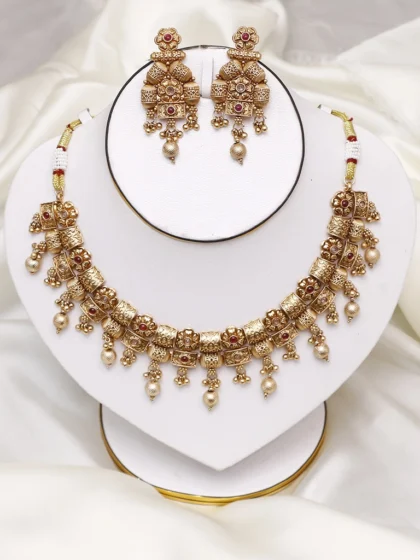 Luxury Bridal Gold Choker Necklace Set